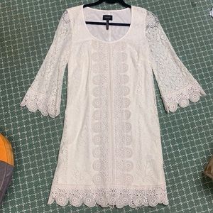 Laundry cream eyelit dress